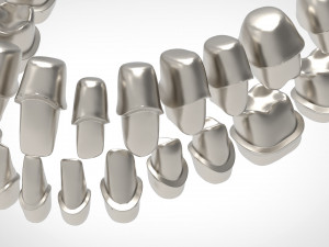 dental anatomy library with thimble crowns - azure Model do druku 3D
