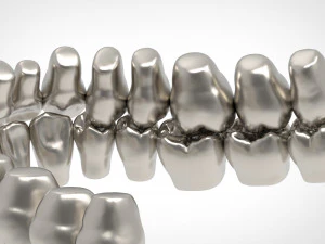 dental anatomy library with thimble crowns - azure 3D Print Model