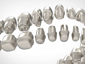 dental anatomy library with thimble crowns - azure Model do druku 3D