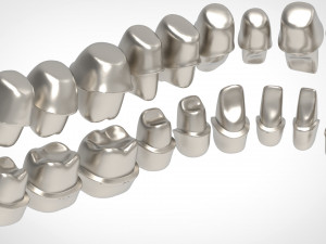 dental anatomy library with thimble crowns - azure Model do druku 3D