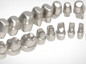 dental anatomy library with thimble crowns - azure 3D Print Model