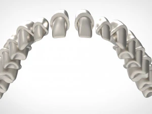 dental anatomy library with thimble crowns - azure 3D Print Model