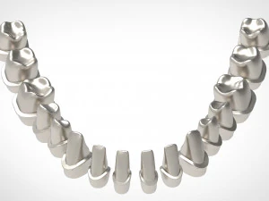 dental anatomy library with thimble crowns - azure 3D Print Model
