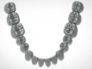 dental anatomy library with thimble crowns - azure Model do druku 3D