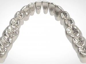 dental anatomy library with thimble crowns - azure 3D Print Model