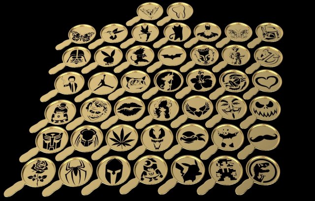 Free STL file COFFEE STENCILS - 24 DESIGN ☕・3D printable model to  download・Cults
