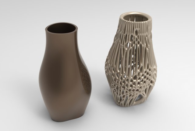 Vase Voronoi 10 3D Model .c4d .max .obj .3ds .fbx .stl .blend 