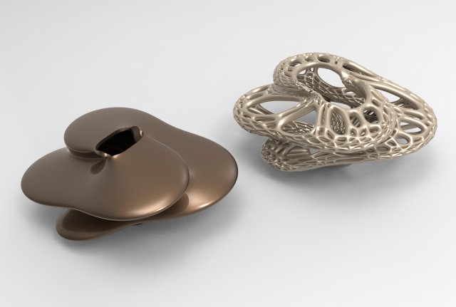 Vase Voronoi 43 3D Model .c4d .max .obj .3ds .fbx .stl .blend 