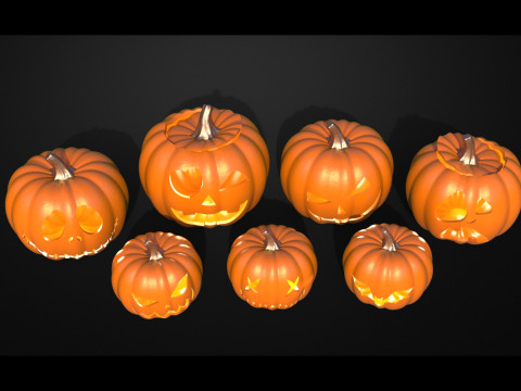 Spooky Spectacular 3D Printable Halloween Pumpkin Collection Model Cetak 3D