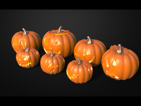 Spooky Spectacular 3D Printable Halloween Pumpkin Collection Model Cetak 3D