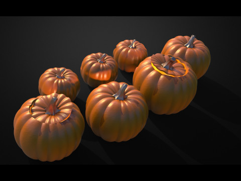 Spooky Spectacular 3D Printable Halloween Pumpkin Collection Model Cetak 3D