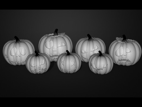 Spooky Spectacular 3D Printable Halloween Pumpkin Collection Model Cetak 3D