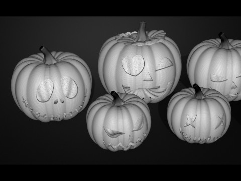 Spooky Spectacular 3D Printable Halloween Pumpkin Collection Model Cetak 3D