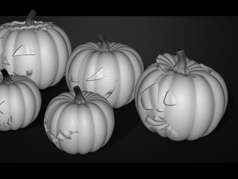 Spooky Spectacular 3D Printable Halloween Pumpkin Collection Model Cetak 3D