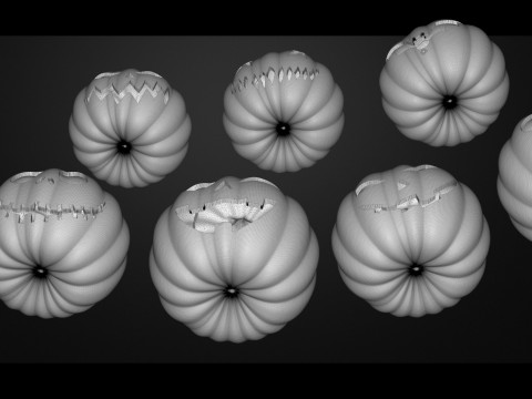 Spooky Spectacular 3D Printable Halloween Pumpkin Collection Model Cetak 3D