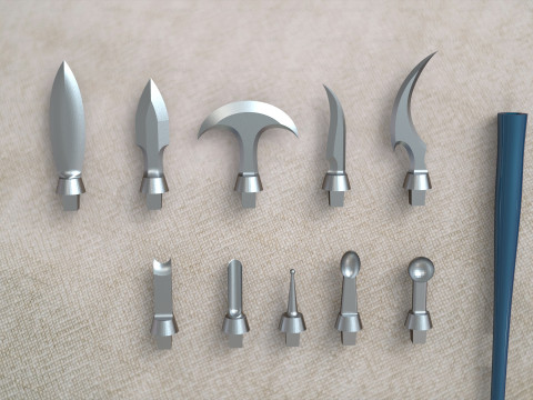 Carving Tool Set For Wax Zirconia Wood and More Model 3D