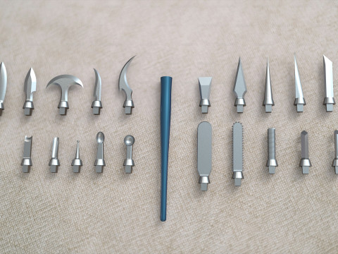 Carving Tool Set For Wax Zirconia Wood and More Model 3D
