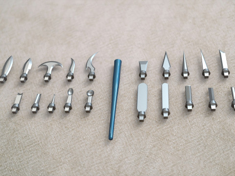 Carving Tool Set For Wax Zirconia Wood and More Model 3D