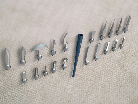 Carving Tool Set For Wax Zirconia Wood and More Model 3D