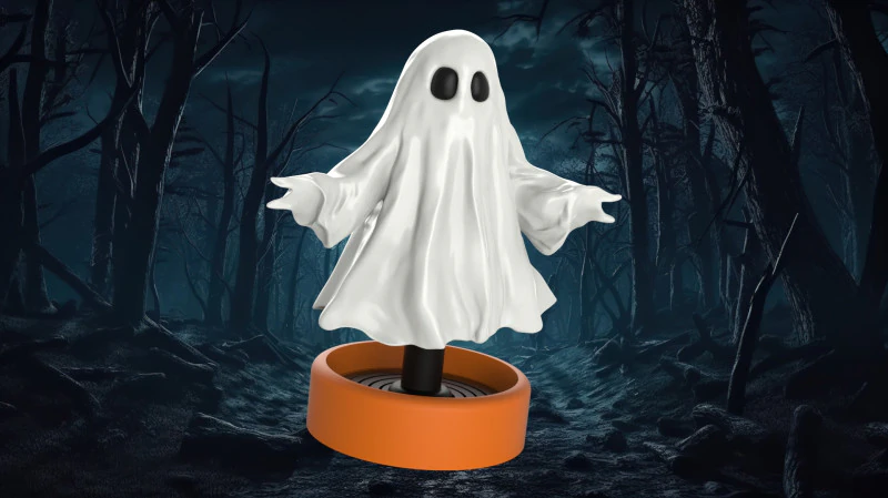 Springy Ghost 3D Printable Halloween Decoration 3D Print Model .c4d .max .obj .3ds .fbx .stl .blend