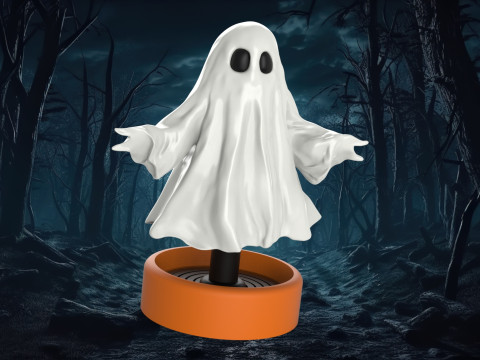 Springy Ghost 3D Printable Halloween Decoration 3D Baskı Modeli