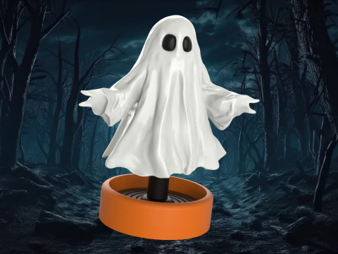 Decora&ccedil;&atilde;o de Halloween para impress&atilde;o em 3D Springy Ghost Modelo de Impressão 3D