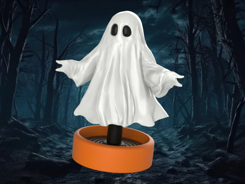 Springy Ghost 3D Printable Halloween Decoration 3D Print Model