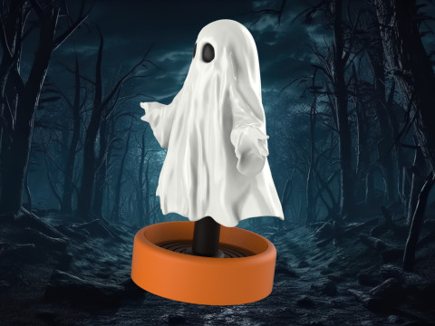 Springy Ghost 3D Printable Halloween Decoration Modelo de Impressão 3D