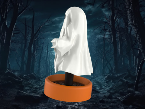 Springy Ghost 3D Printable Halloween Decoration Modelo de Impressão 3D