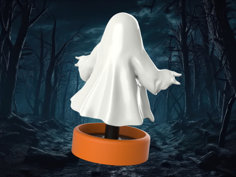 Springy Ghost 3D Printable Halloween Decoration Modelo de Impressão 3D