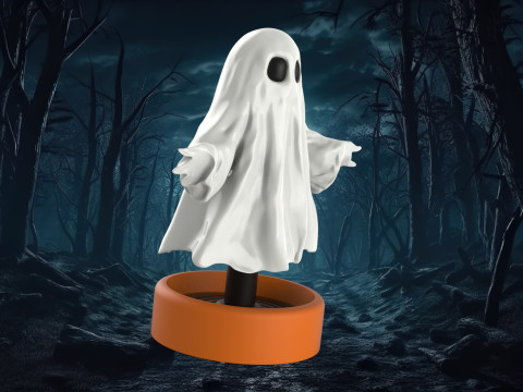 Springy Ghost 3D Printable Halloween Decoration Modelo de Impressão 3D