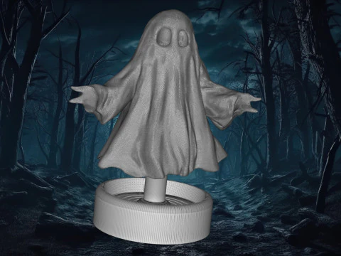 Springy Ghost 3D Printable Halloween Decoration 3D Print Model