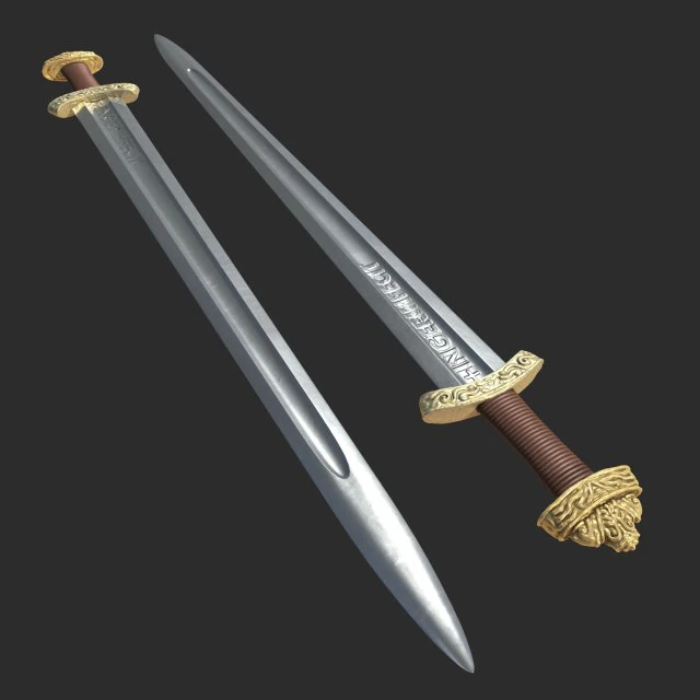 high quality viking sword 3D Model .c4d .max .obj .3ds .fbx .stl .blend 