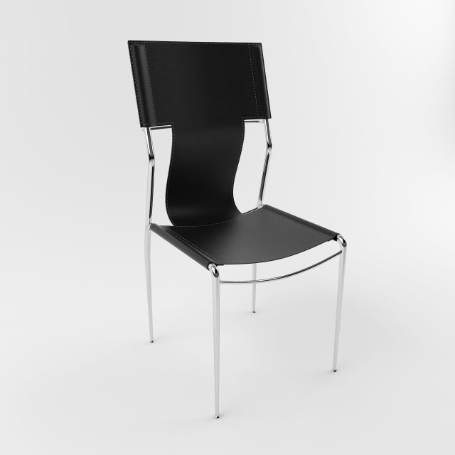 leather chair stainless steel Modelo 3D .c4d .max .obj .3ds .fbx .stl .blend 