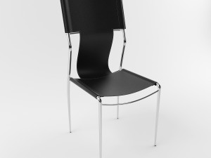 leather chair stainless steel 3D Model