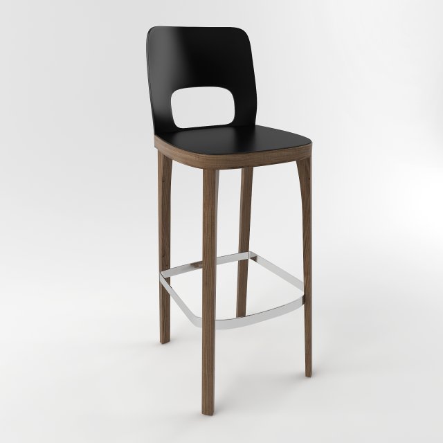 wood bar stool Modelo 3D .c4d .max .obj .3ds .fbx .stl .blend 