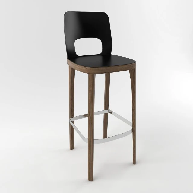 wood bar stool 3D Model .c4d .max .obj .3ds .fbx .stl .blend 