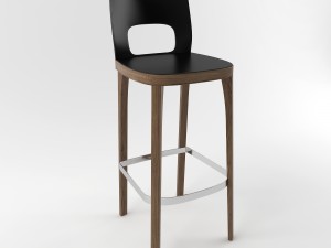 wood bar stool 3D Model