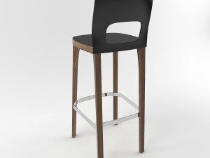 wood bar stool Modelo 3D
