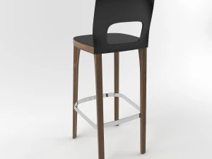 wood bar stool 3D Model