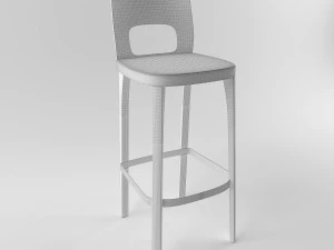 wood bar stool 3D Model