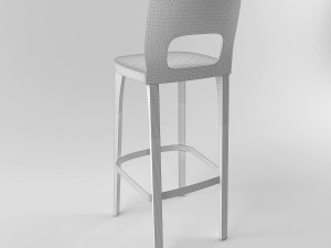wood bar stool Modelo 3D