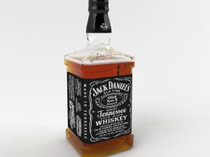jack daniels tennessee whiskey bottle 3D Model