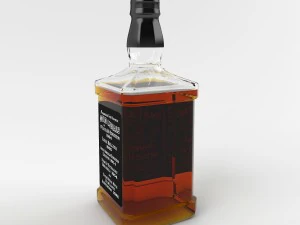 jack daniels tennessee whiskey bottle 3D Model