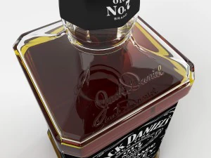 jack daniels tennessee whiskey bottle 3D Model