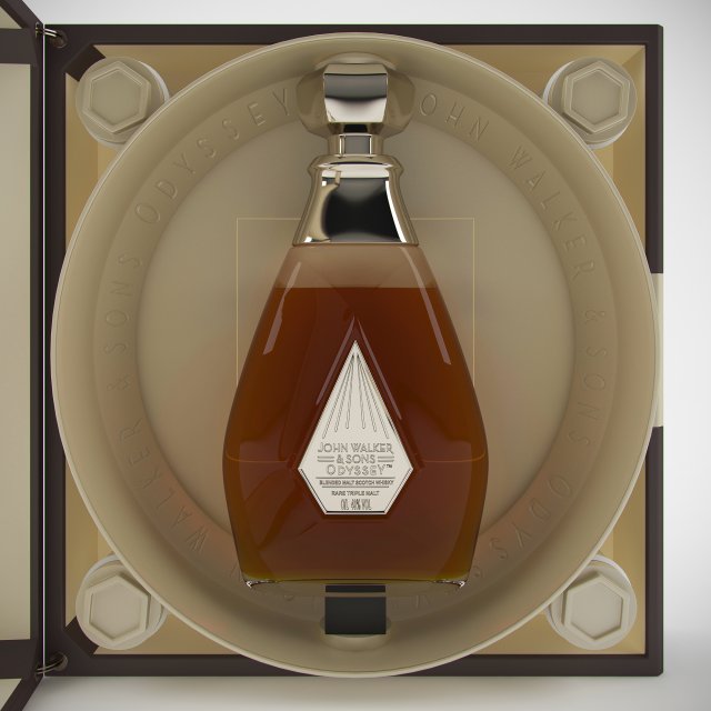 jhonnie walker odyssey-blended malt scotch whisky 3D मॉडल .c4d .max .obj .3ds .fbx .stl .blend 