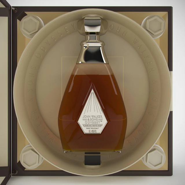 jhonnie walker odyssey-blended malt scotch whisky 3D Model .c4d .max .obj .3ds .fbx .stl .blend 