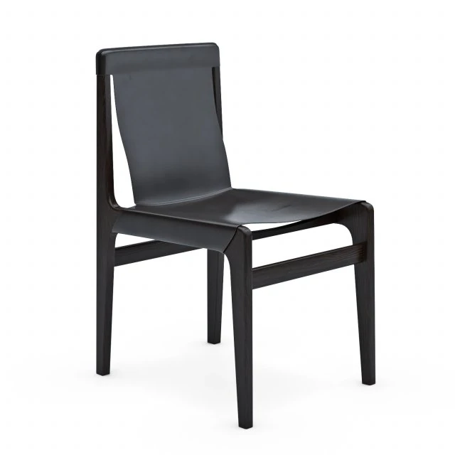 Burano Charcoal Grey Leather Sling Chair 3D Model .c4d .max .obj .3ds .fbx .stl .blend 