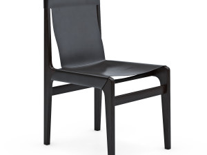 Burano Charcoal Grey Leather Sling Chair 3D Model