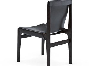 Burano Charcoal Grey Leather Sling Chair Modelo 3D
